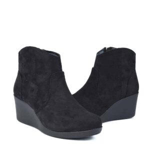 Crocs Leigh Synth Suede Wedges Bootie