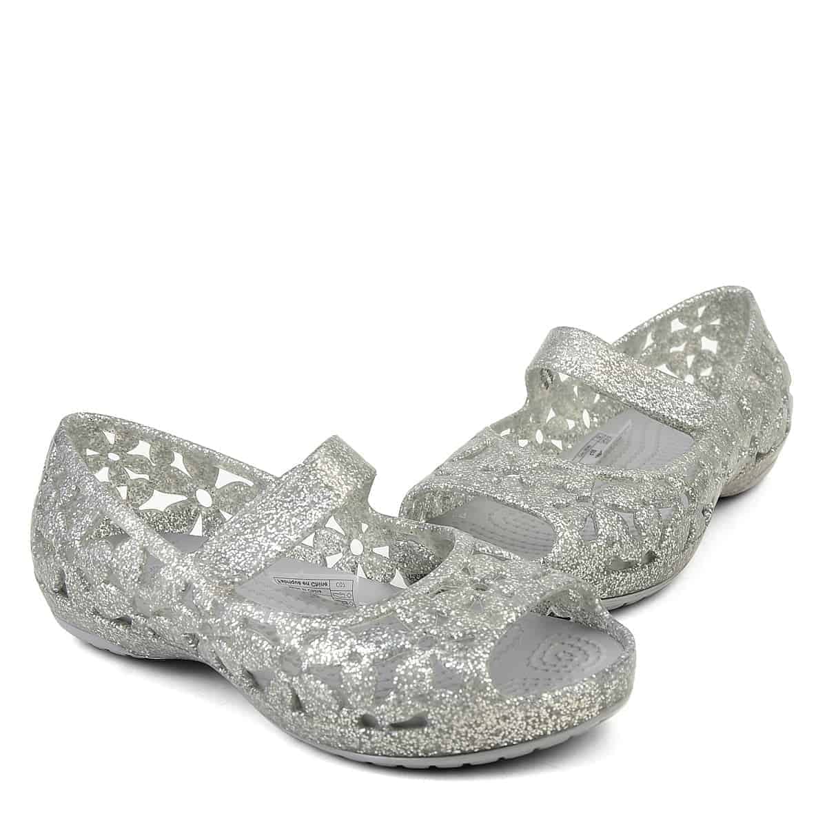 Crocs Isabella Flower Flat Kids Silver