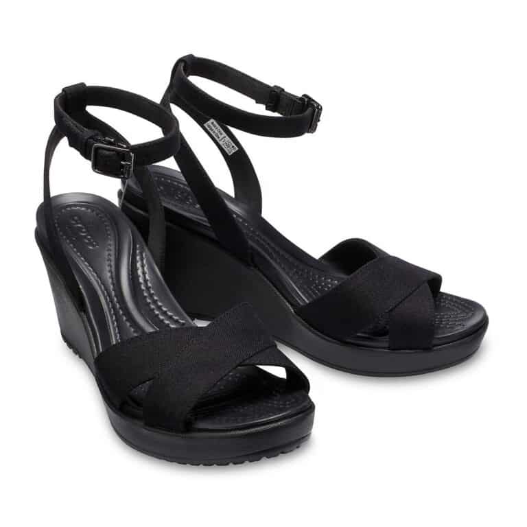 Crocs Leigh II Ankle-Strap Wedge Women Black