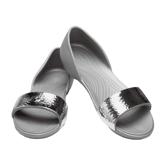 Crocs Lina Embellished Dorsay Flat Women Silver