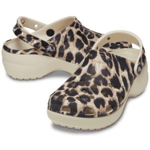 Crocs Classic Platform Animal Remix Clog Bone/Leopard Women